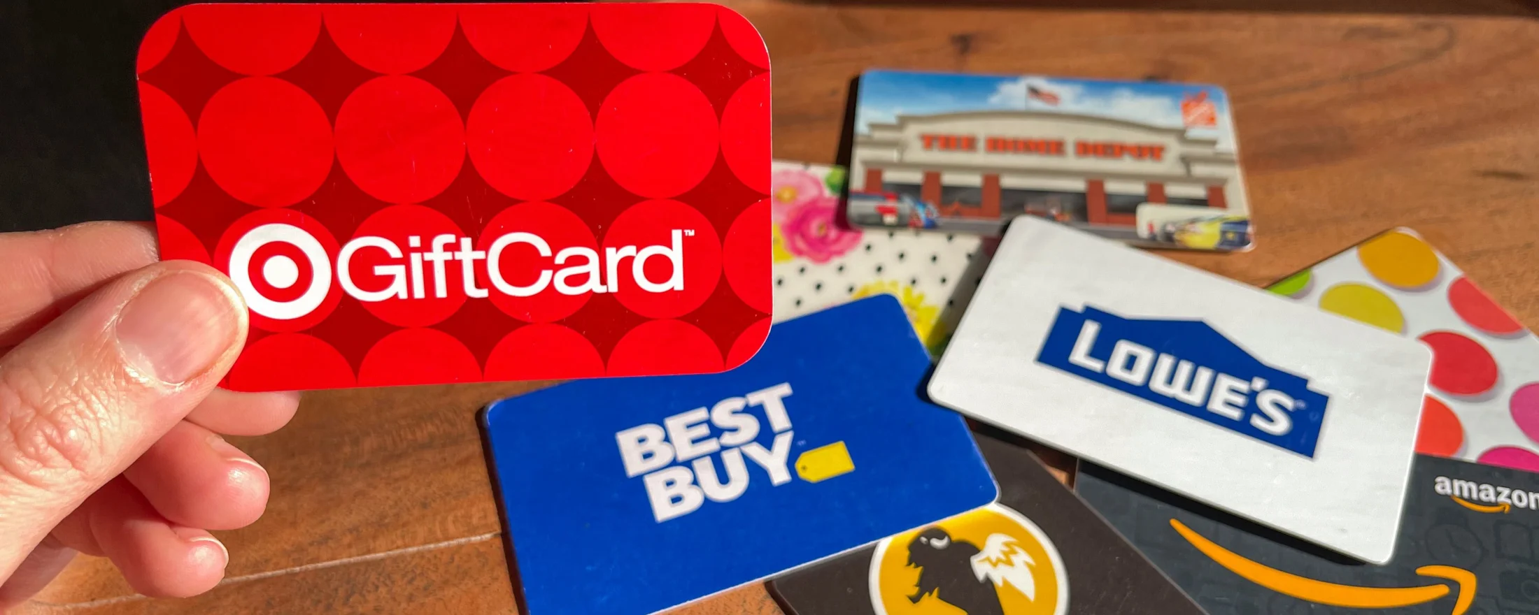 Photo of a selection of store gift cards