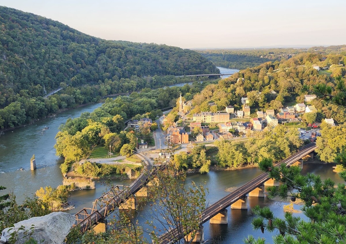 Outlook of Harpers Ferry and bridges